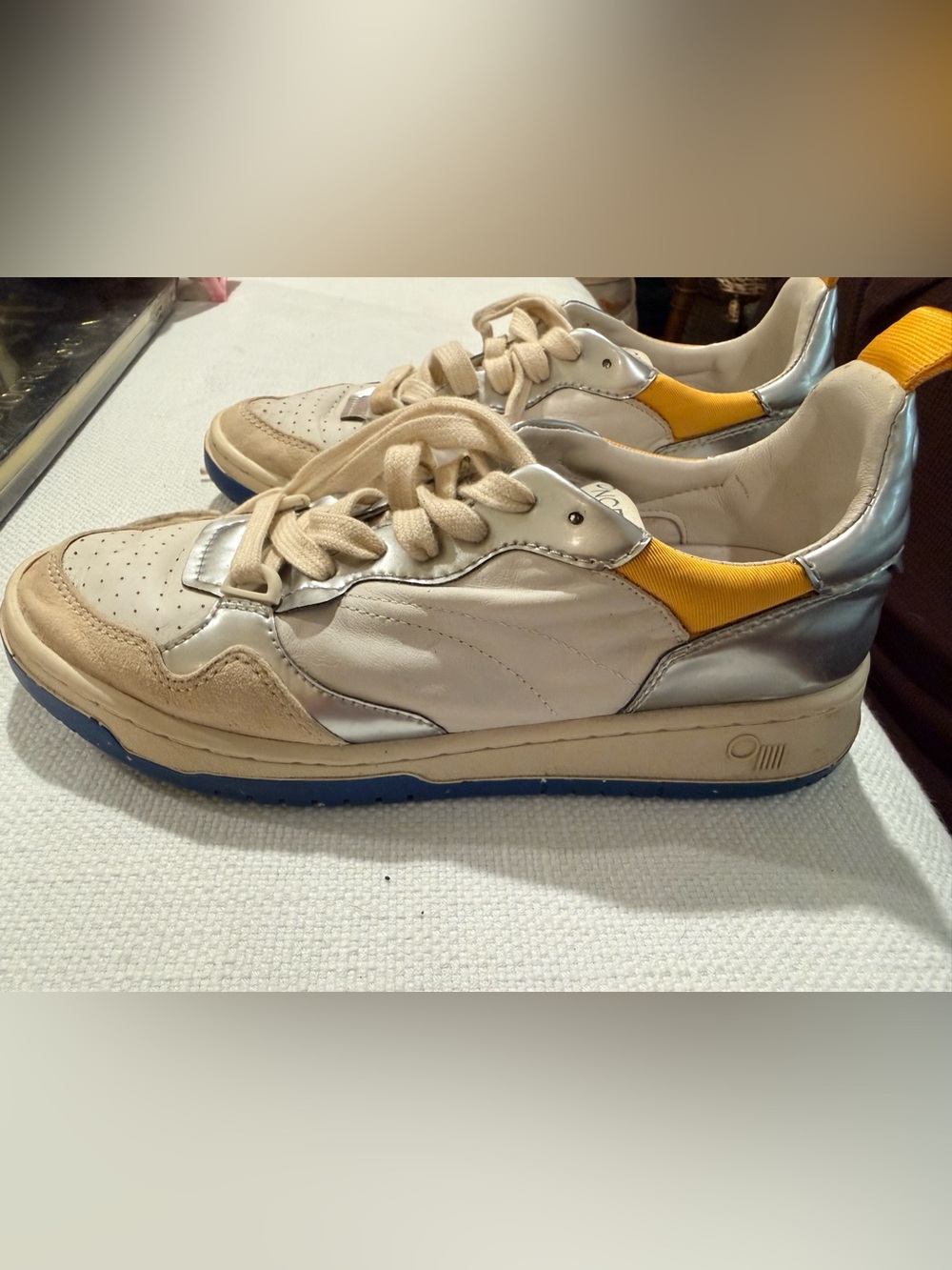 ONCEPT Phoenix Silver Flash Leather Sneakers - White/Silver/Blue - Picture 13 of 13